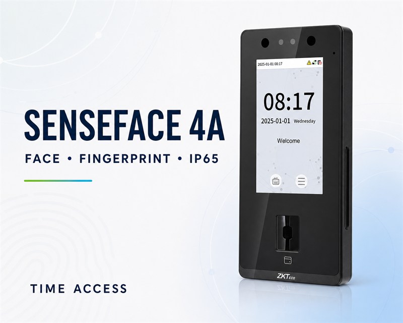 ZKTeco SenseFace 4A ระบบสแกนใบหน้า/ลายนิ้ว/บัตร ครบทุกฟังก์ชัน พร้อมแจ้งเตือนมือถือ