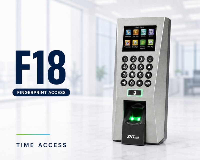 ZKTeco F18 เครื่องสแกนลายนิ้วมือเปิดปิดประตู + บันทึกเวลาทำงาน