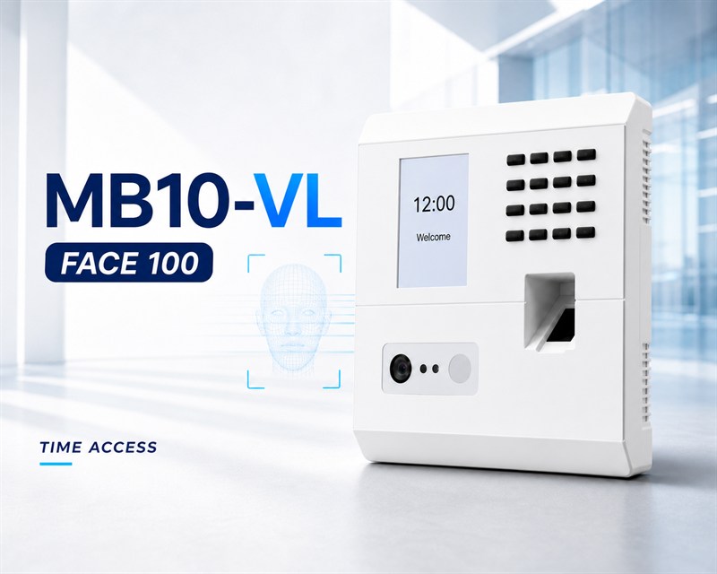 MB10-VL เครื่องบันทึกเวลาแบบสแกนใบหน้าและลายนิ้วมือ