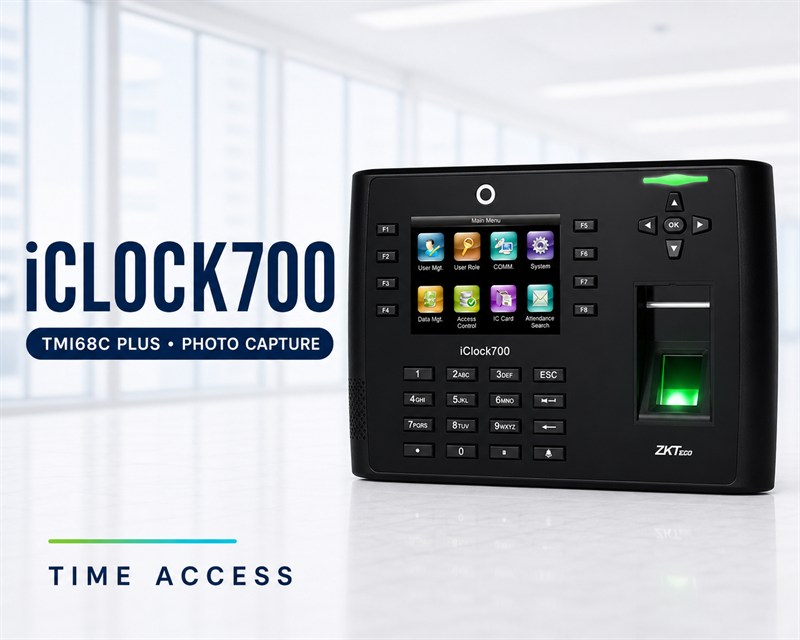 เครื่องสแกนลายนิ้วมือบันทึกเวลาถ่ายรูปได้ iclock700 , TMI68C