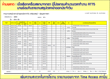 รายงานเข้าออก