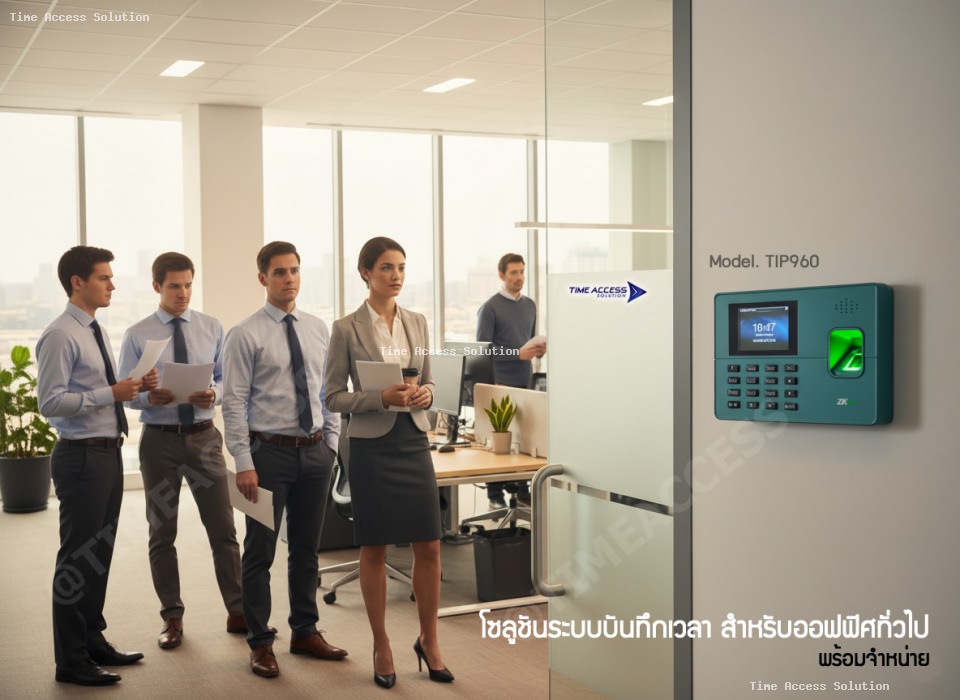 เครื่องบันทึกเวลา สำหรับออฟฟิศทั่วไป สแกนหน้า สแกนนิ้ว